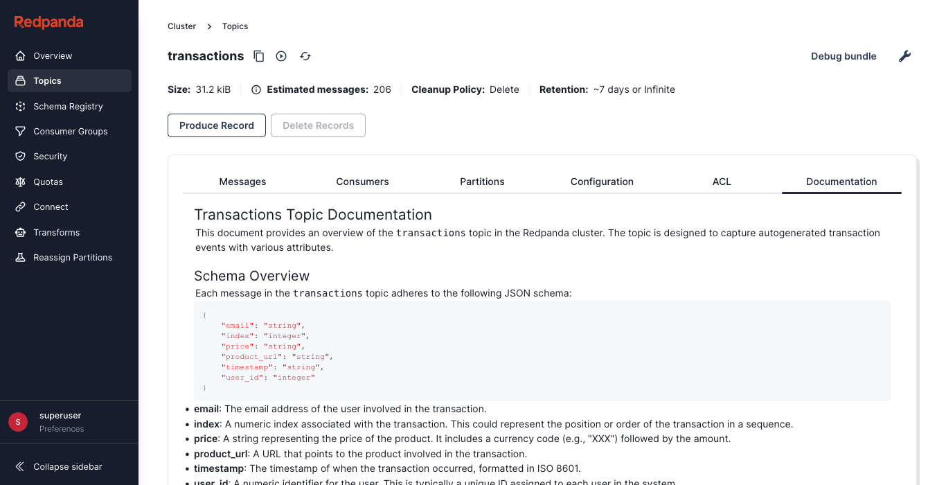 topic documentation